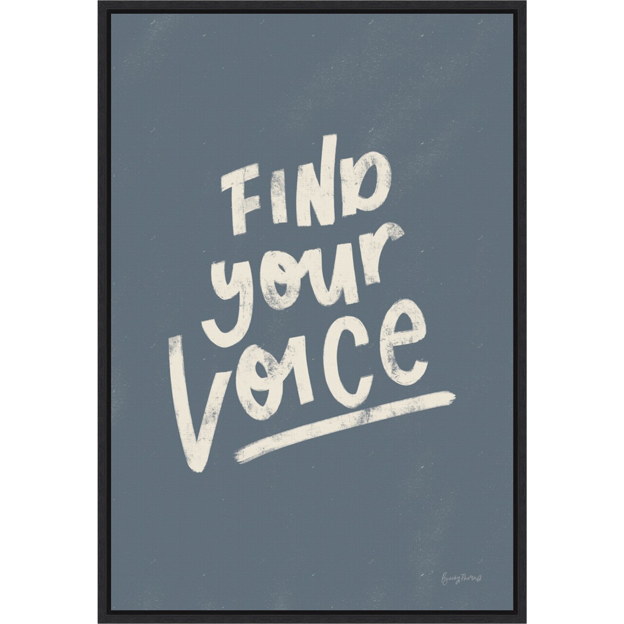 Rise Up I Neutral by Becky Thorns 16-in. W x 23-in. H. Canvas Wall Art Print Framed in Black